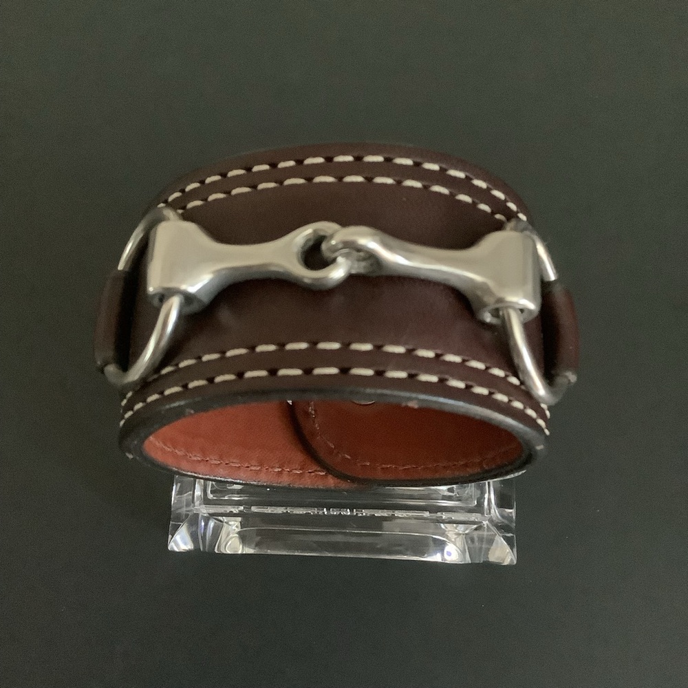 Rebecca Ray snaffle cuff leather bracelet.